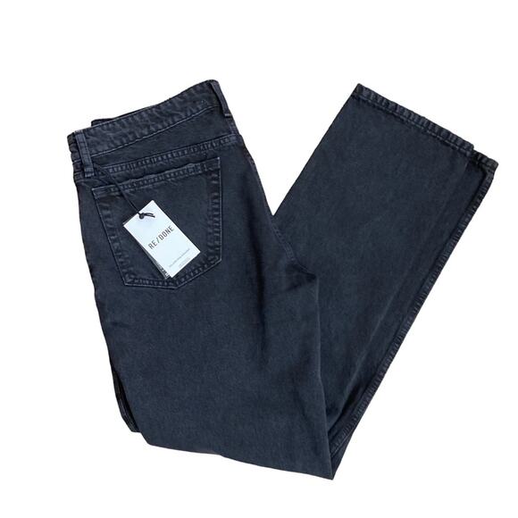 RE/DONE 70s Low Rise Straight Washed Black Jeans Size 29x30 - Picture 4 of 11
